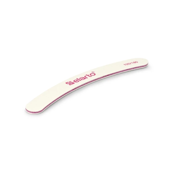 Pilnik bumerang / banan SUPER z firmowym logo 100/180 biały z różowym środkiem